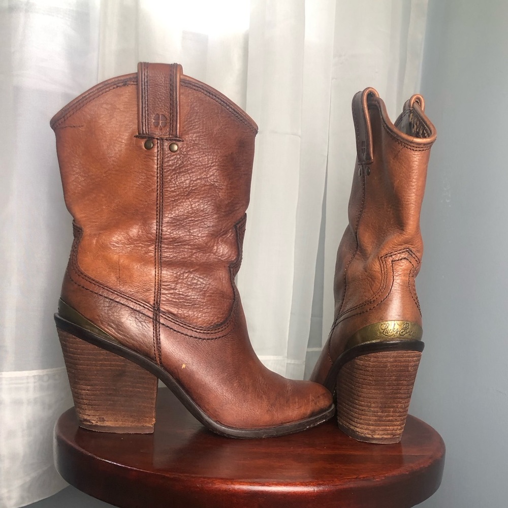 COPY - Lucky brand cowboy healed boots. Used- in great condition.